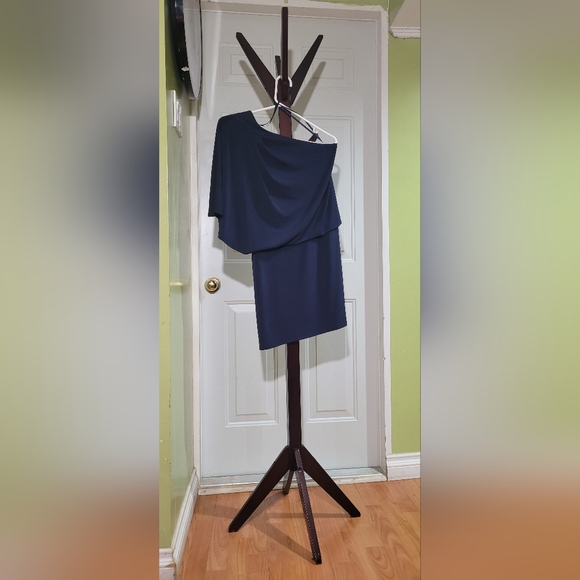 JESSICA SIMPSON ONE SHOULDER NAVY BLUE DRESS US 2 - Picture 2 of 5